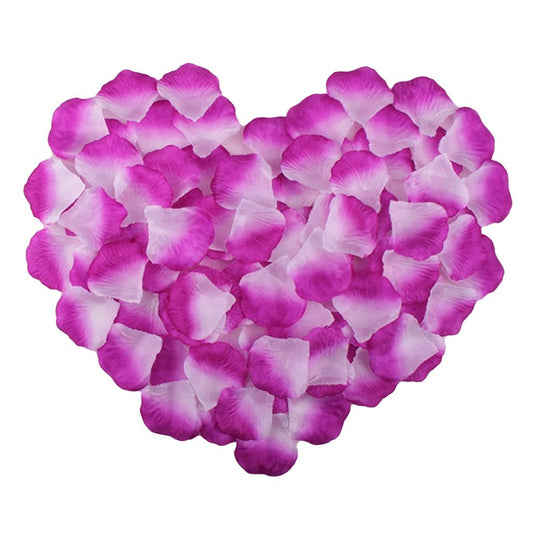 100 Wedding Bridal Flower Rose Petals (Ivory & Purple) - Dshop.com.au